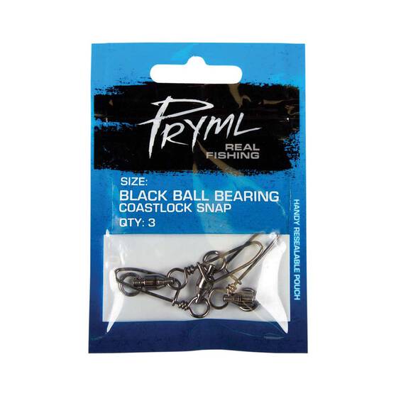 Pryml Black Ball Bearing Coastlock Snap Swivel 3 Pack, , bcf_hi-res