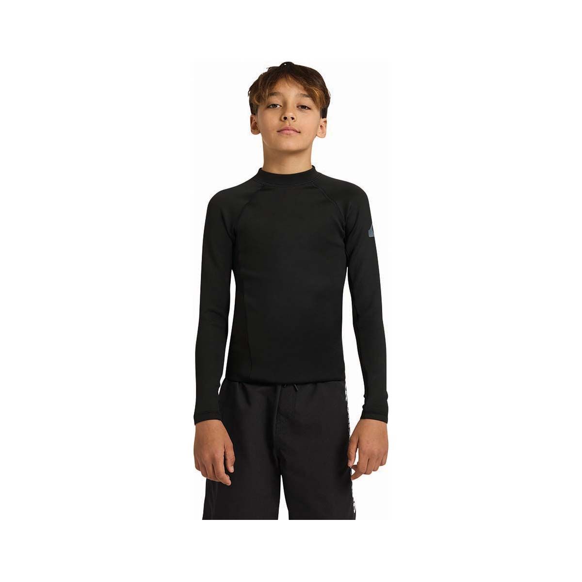 Quiksilver Youth Everyday Heat Panel Rashie Black 8, Black, bcf_hi-res