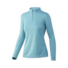 Huk Women's Solid Icon X 1/4 Zip Long Sleeve Tee, Porcelain Blue, bcf_hi-res