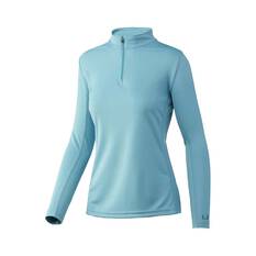Huk Women's Solid Icon X 1/4 Zip Long Sleeve Fishing Shirt Porcelain Blue XS, Porcelain Blue, bcf_hi-res