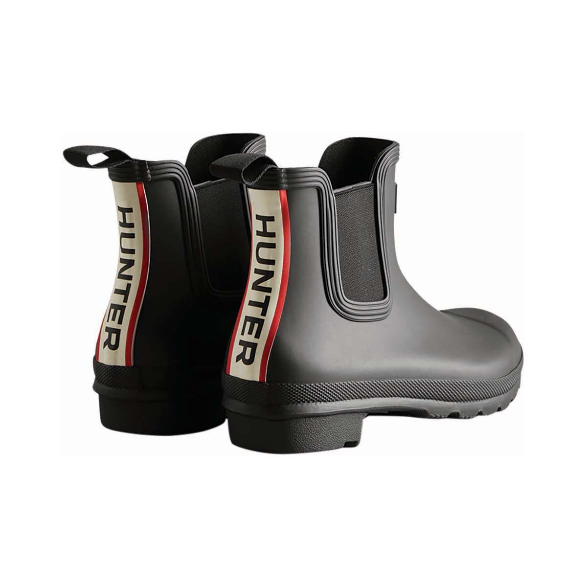 Hunter Women's Original Chelsea Tri-Colour Logo Gumboots Black 6 UK, Black, bcf_hi-res