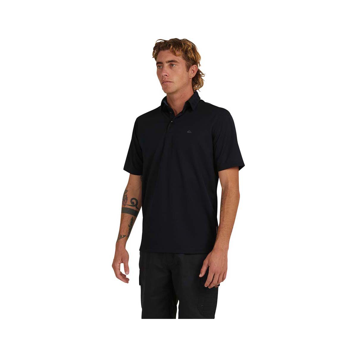 Quiksilver Waterman Men's Water 2 Polo, Black, bcf_hi-res