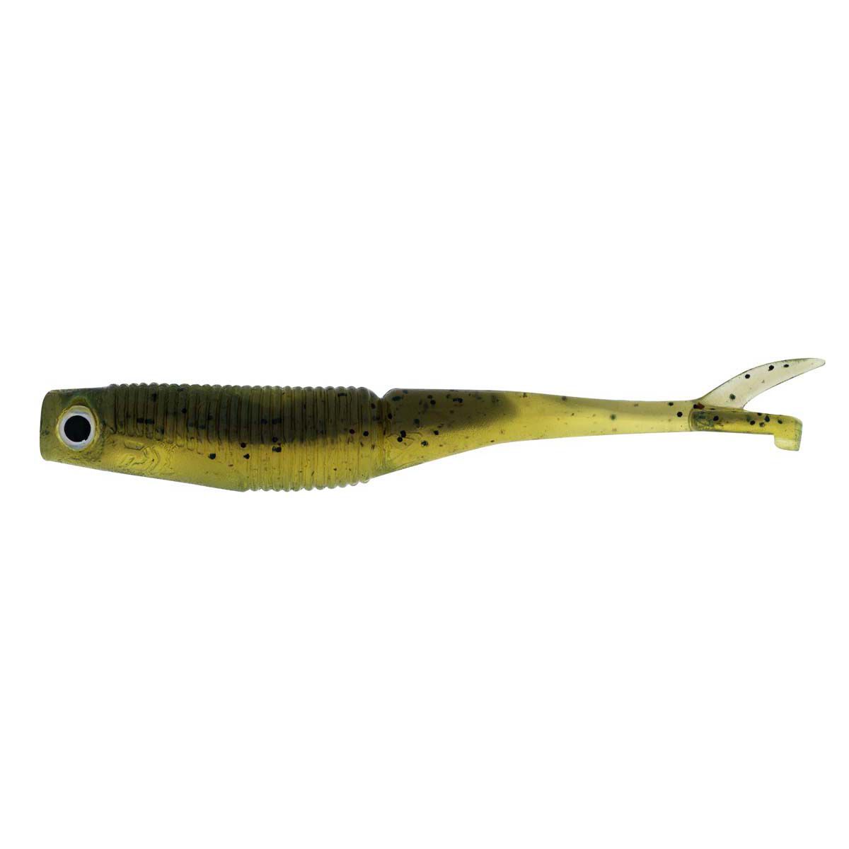 Daiwa Bait Junkie Flick Soft Plastic Lure 2.95in Olive Oil, Olive Oil, bcf_hi-res