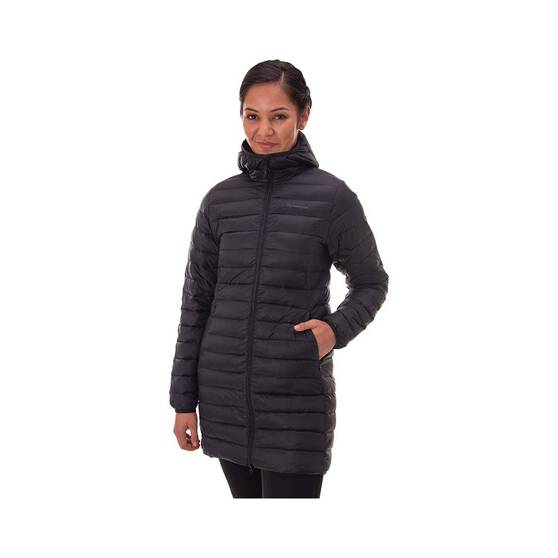 Macpac Women's Uber Light Long Jacket, Black, bcf_hi-res