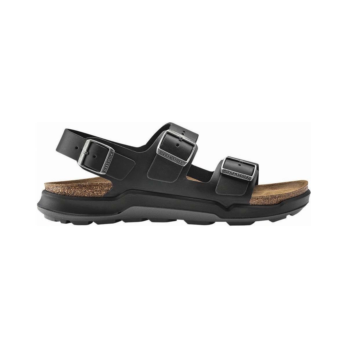 Birkenstock Men's Milano Cross Town Sandals Black Waxy/Oil 39, Black Waxy/Oil, bcf_hi-res