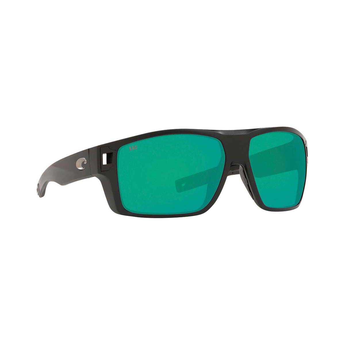 Costa Diego Men's Sunglasses Black with Green Lens BCF