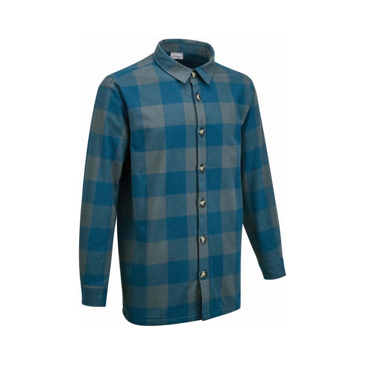OUTRAK Men&rsquo;s Fleece Lined Shacket, Blue Check, bcf_hi-res