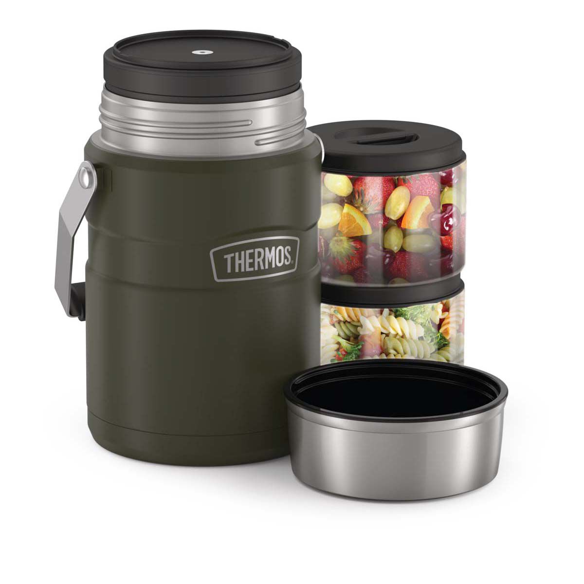 Thermos King Vacuum Insulated Food Jar 1.39L Matte Army, , bcf_hi-res