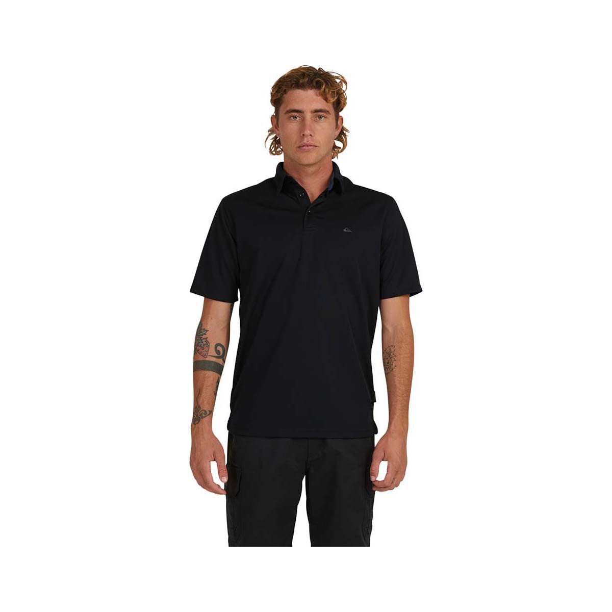 Quiksilver Waterman Men's Water 2 Polo, Black, bcf_hi-res