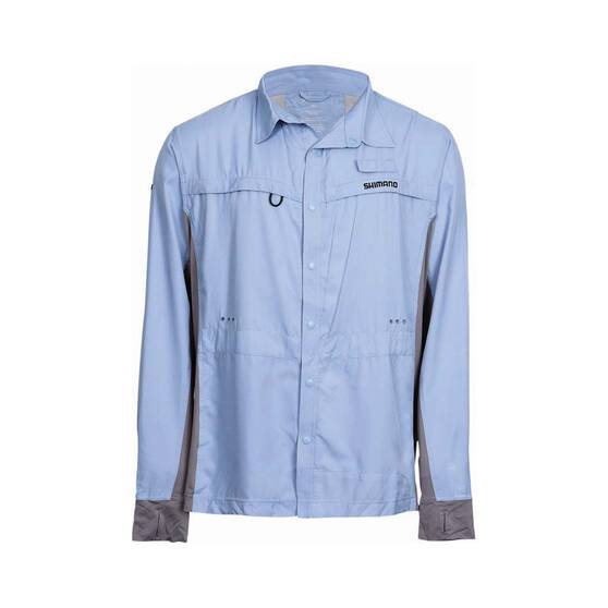 Shimano Men's Pro Vented Stretch Fishing Shirt, Cloudburst, bcf_hi-res