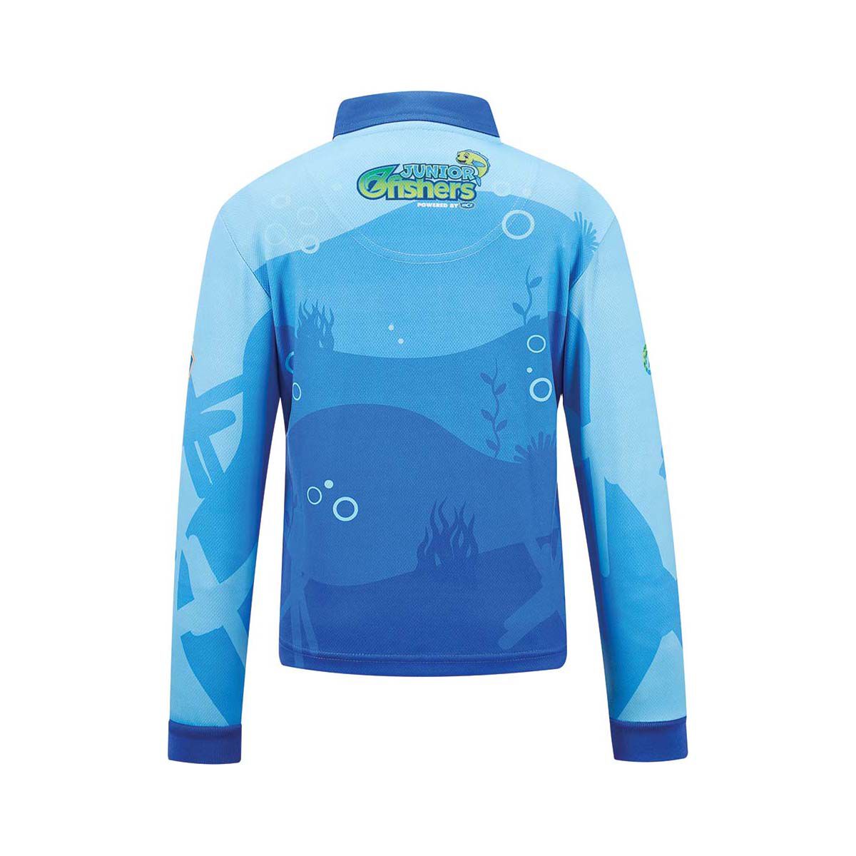 BCF x OzFish Kids' Fishing Shirt, Blue, bcf_hi-res