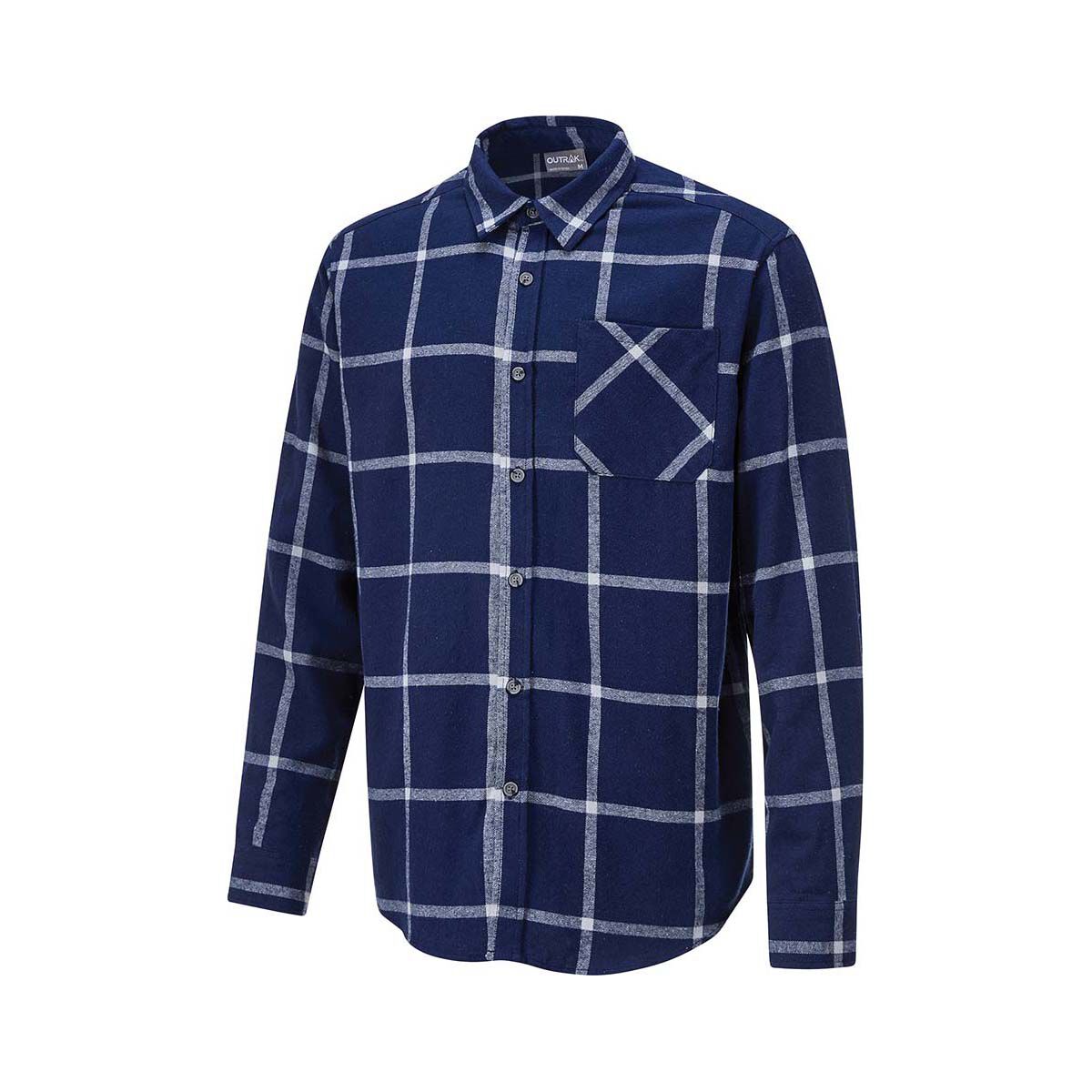 OUTRAK Unisex Flannel Shirt Navy S, Navy, bcf_hi-res