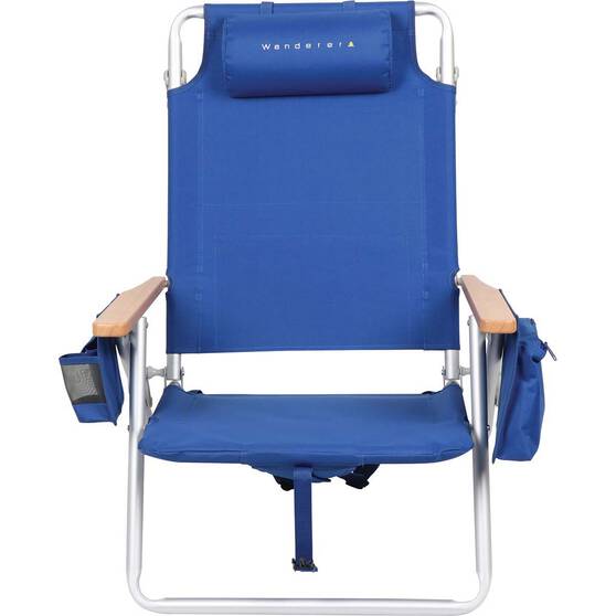 Wanderer Noosa Premium Beach Chair Blue 150kg, , bcf_hi-res