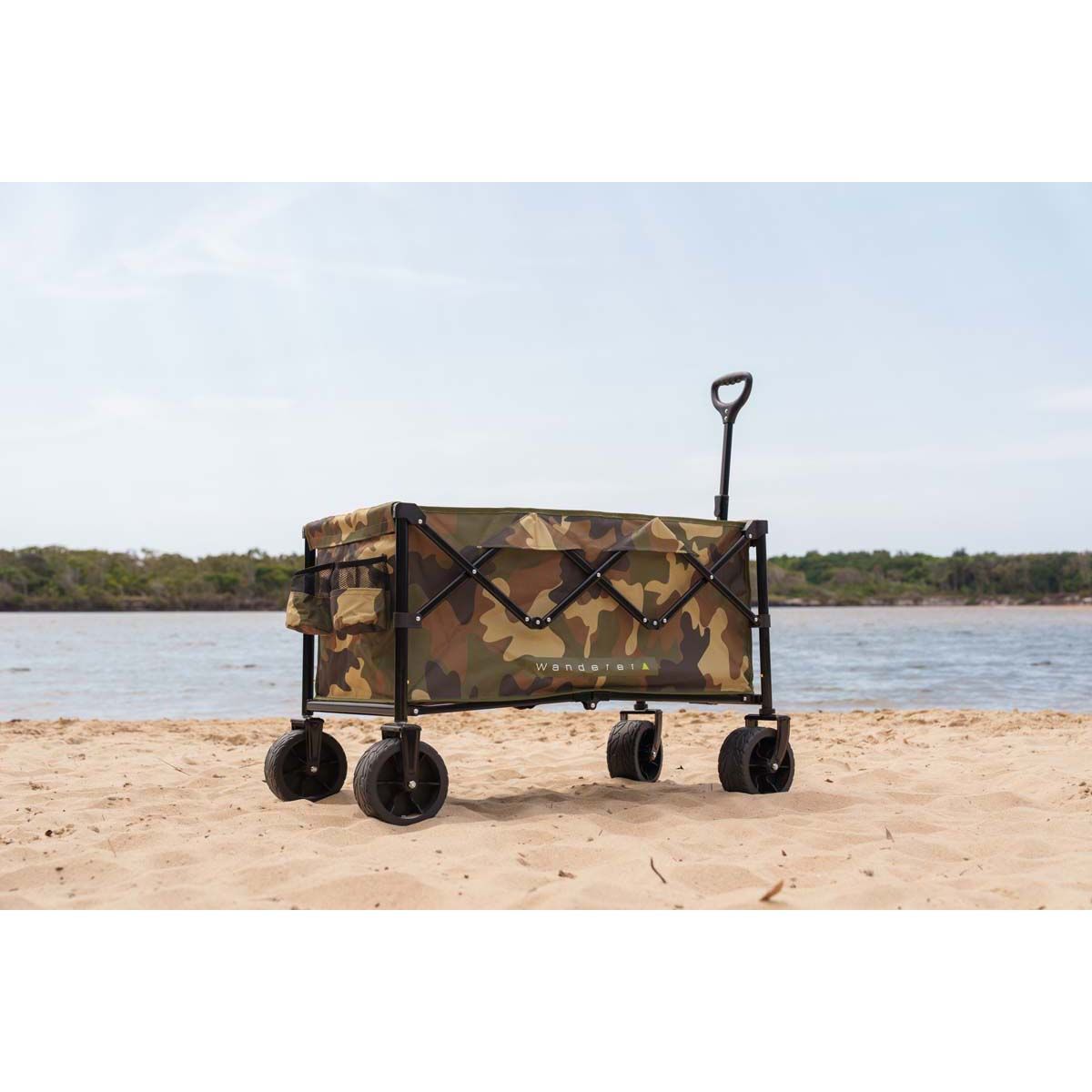 Wanderer Flat Fold Beach Cart 100kg Camo, , bcf_hi-res