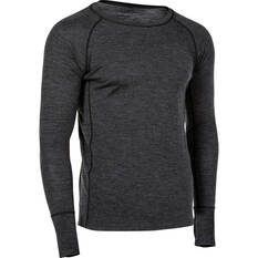 OUTRAK Men's Merino Long Sleeve Top Charcoal Marle M, Charcoal Marle, bcf_hi-res