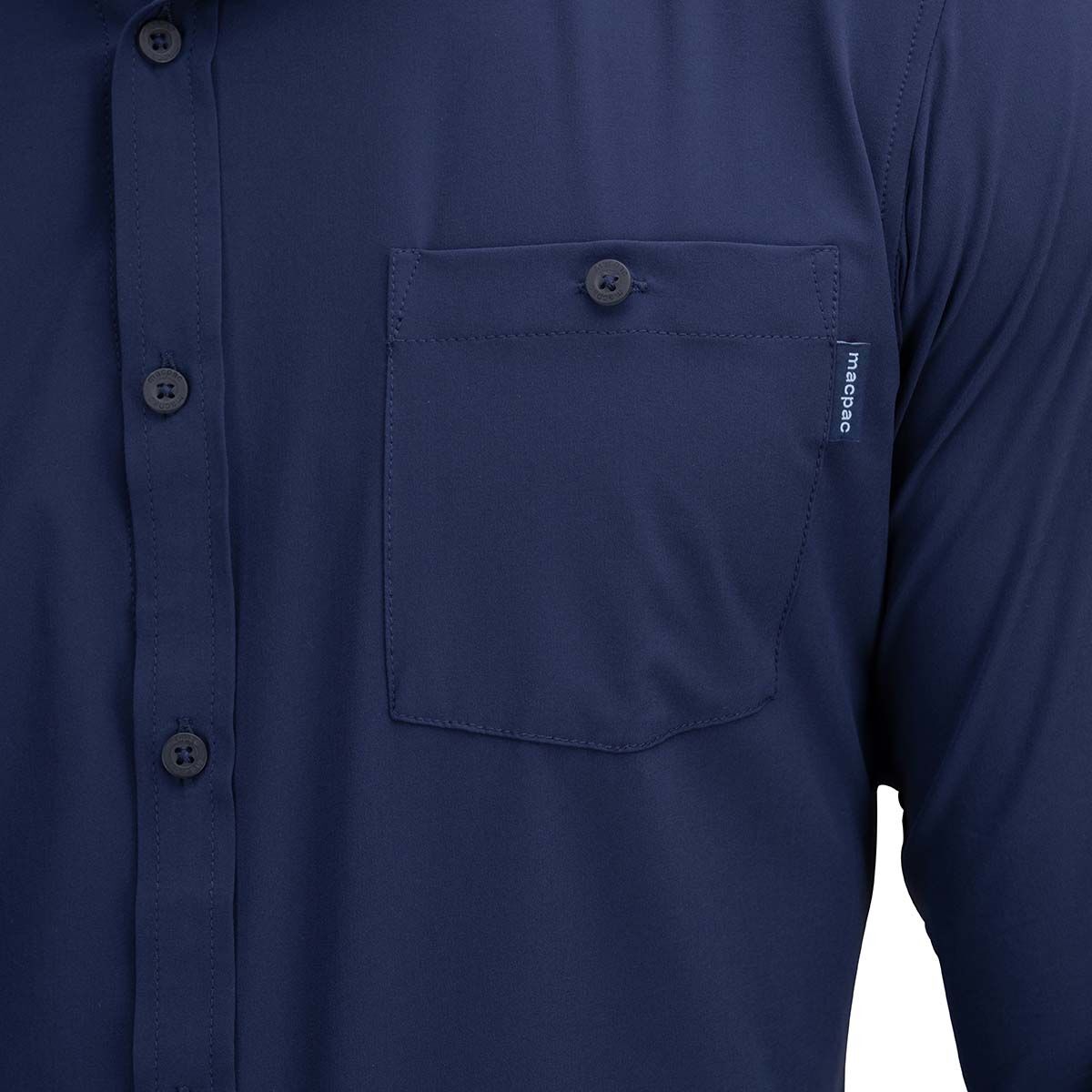 Macpac Men's Eclipse Long Sleeve Shirt V2, Navy Iris, bcf_hi-res