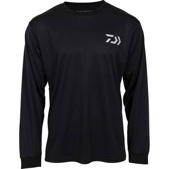 Daiwa Men's Crew Fishing Shirt, Black, bcf_hi-res
