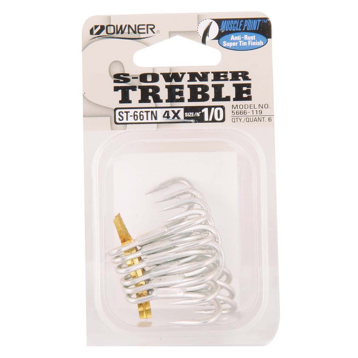 Owner 66 4X Treble Hooks BCF