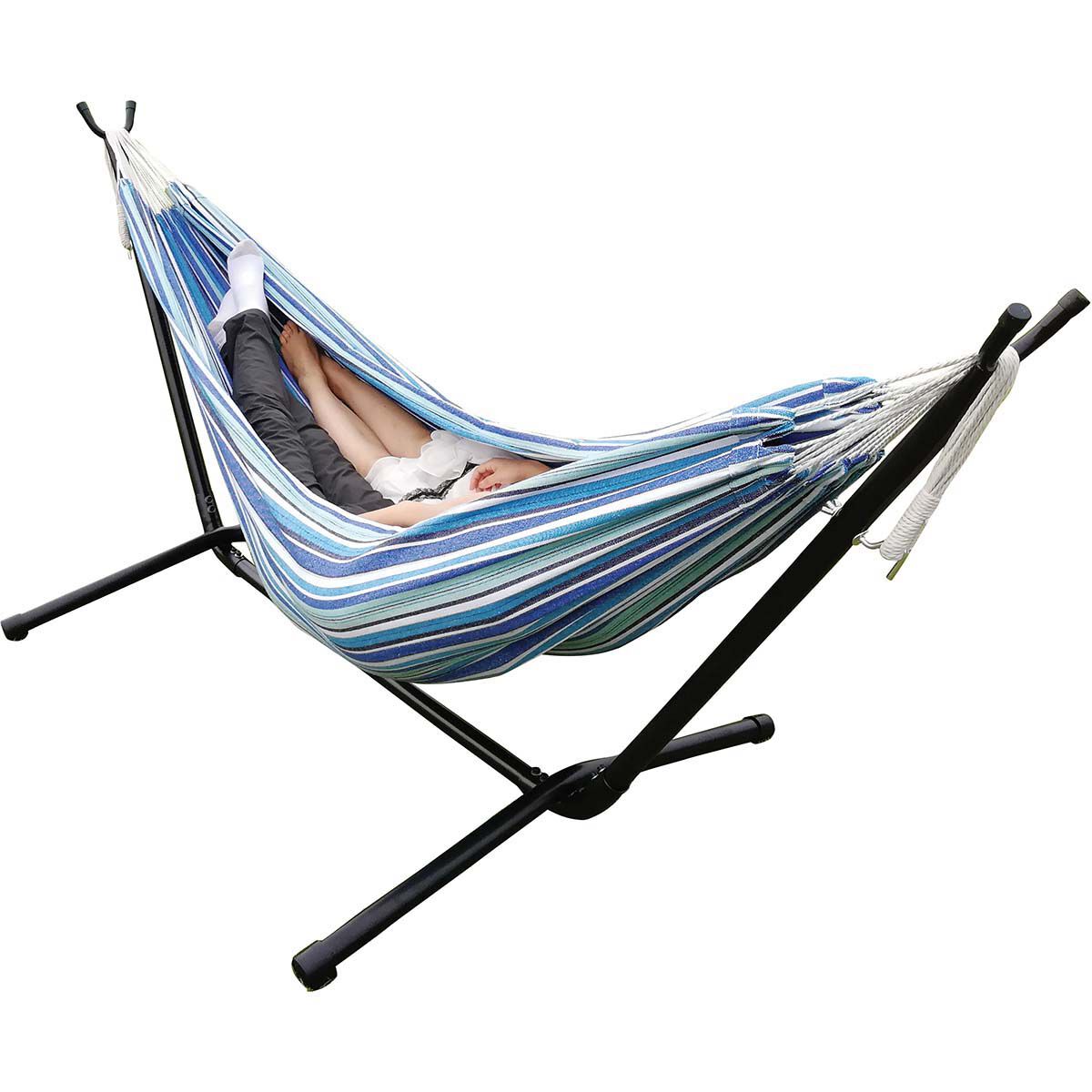 Wanderer Seafoam Stripe Double Hammock BCF