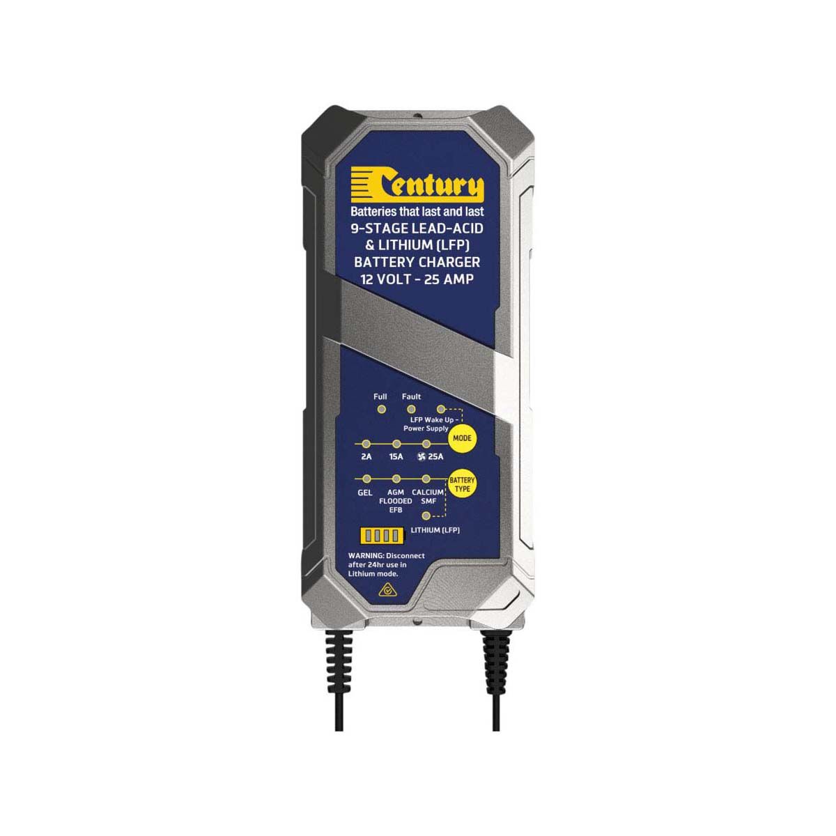 Century CC1225-XLi 12V 2/15/25A 9 Stage Lithium Battery Charger, , bcf_hi-res