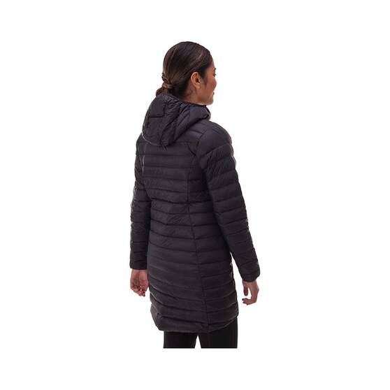 Macpac Women's Uber Light Long Jacket, Black, bcf_hi-res