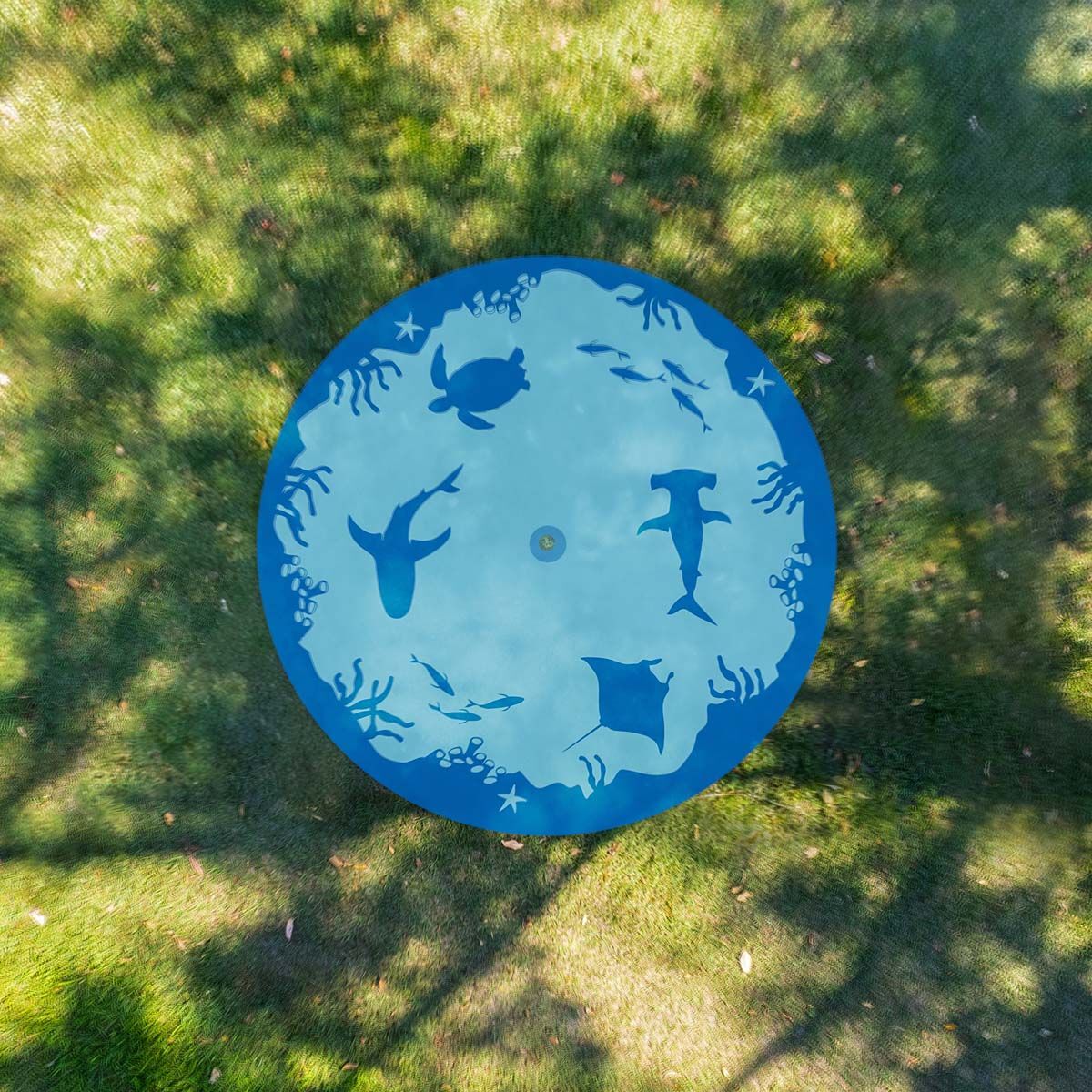 Affordable Camping Mats Round Outdoor Mat 3m Coral Reef with Hole, , bcf_hi-res