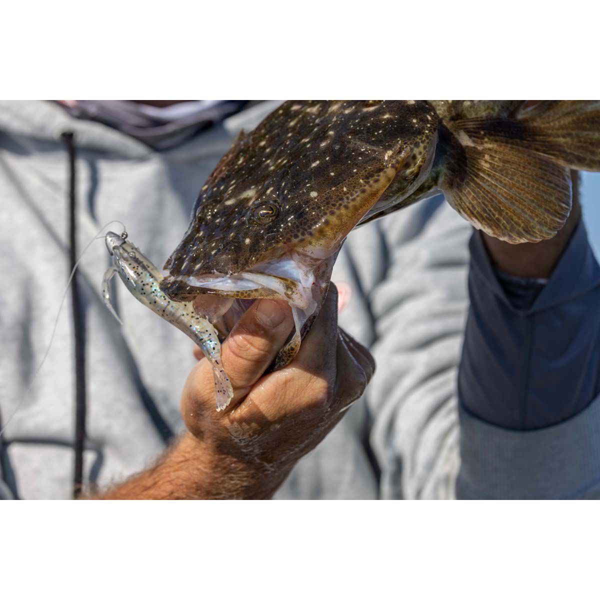 Berkley PowerBait Shrimp Soft Plastic Lure 2in Camo, Camo, bcf_hi-res