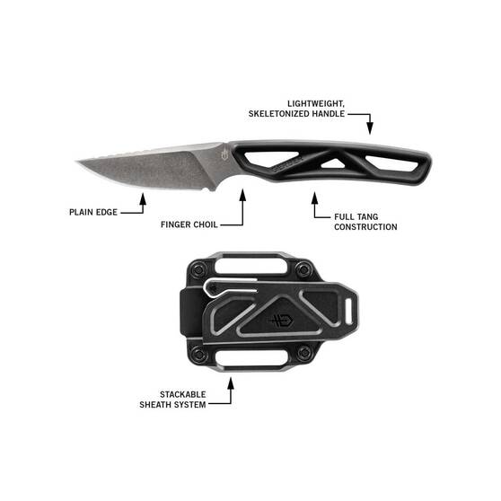 Gerber Exo Mod Fixed Blade Caper Knife Black, , bcf_hi-res