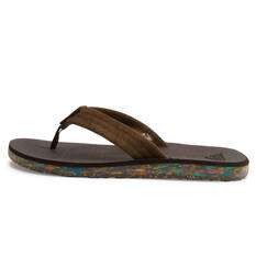 Quiksilver Men's Carver Suede Recycled Thongs, Brown, bcf_hi-res