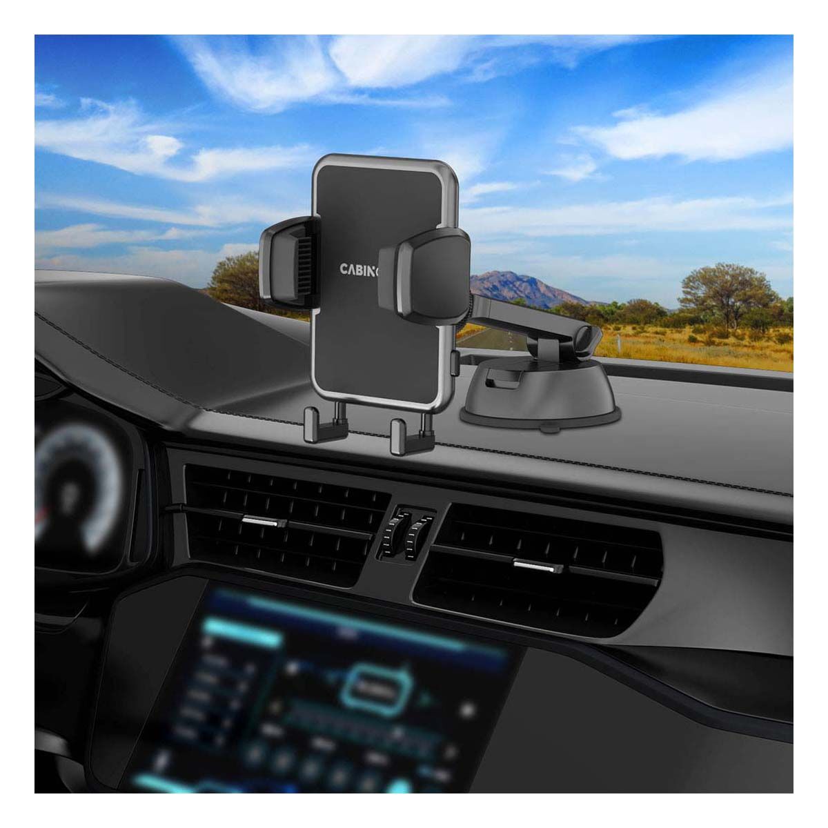 Cabin Crew Phone Holder Suction Mount Expandable Black, , bcf_hi-res