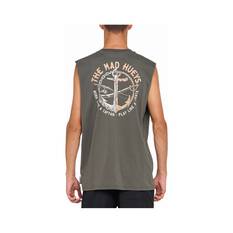 The Mad Hueys Men's Captain Pirate Muscle Tank Charcoal S, Charcoal, bcf_hi-res