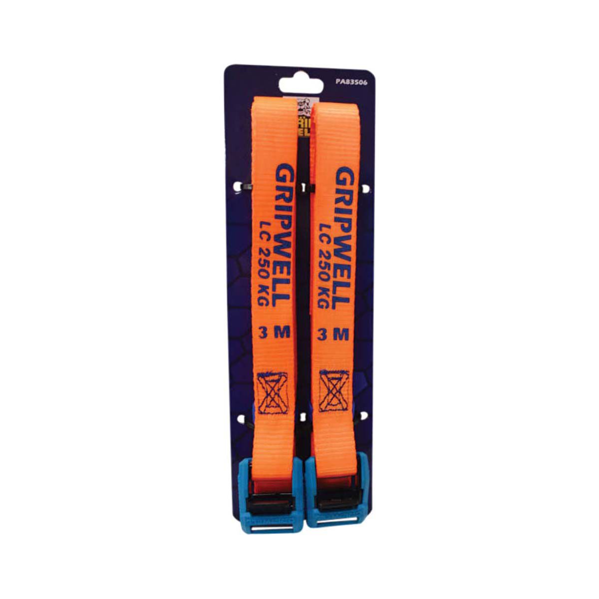 Gripwell Cambuckle Tie Down 250kg 3m 2 Pack, , bcf_hi-res