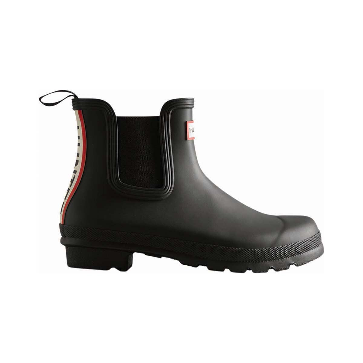Hunter Women's Original Chelsea Tri-Colour Logo Gumboots Black 6 UK, Black, bcf_hi-res