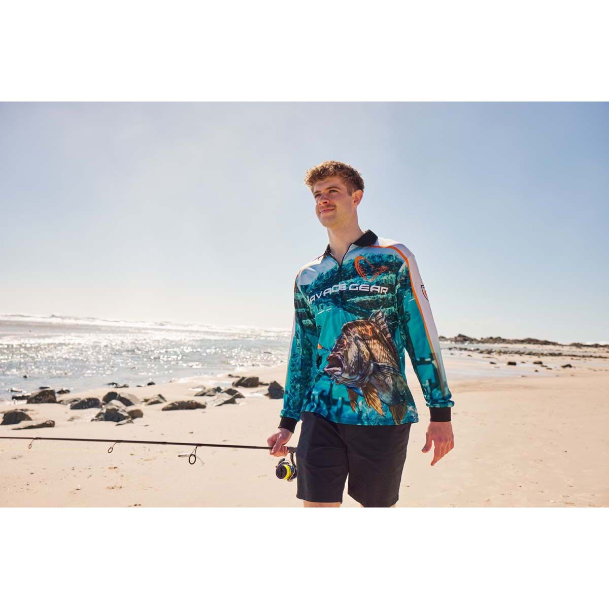 Savage Gear Men's Bream Fishing Shirt, Blue, bcf_hi-res