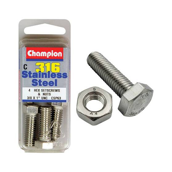 Champion Hex Screw Set 3/8 x 1in, , bcf_hi-res