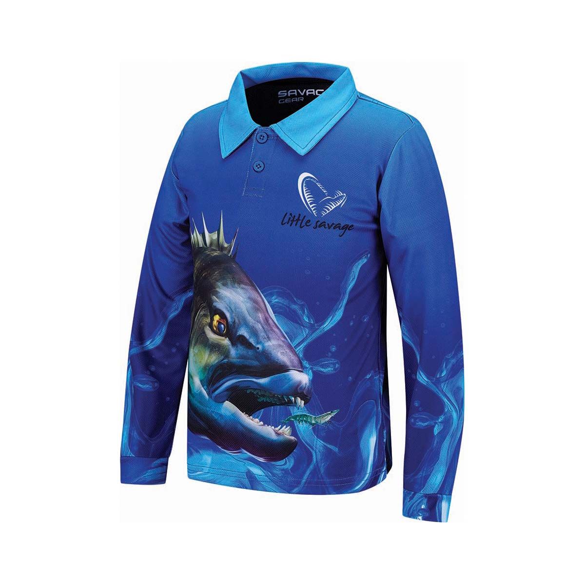 Savage Gear Kids' Little Savage Bream Fishing Shirt, Blue, bcf_hi-res