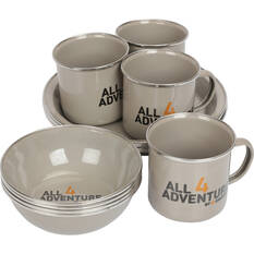 All 4 Adventure 12pc Enamel Dinner Set, , bcf_hi-res