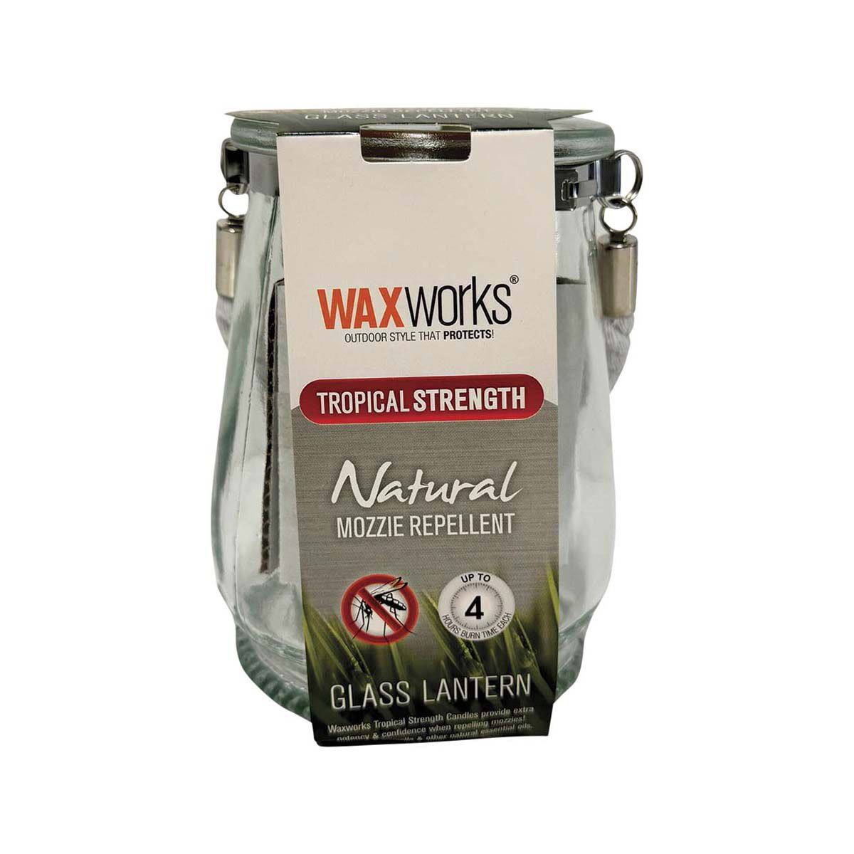 Waxworks Glass Lantern with Tropical Strength Tea Lights, , bcf_hi-res