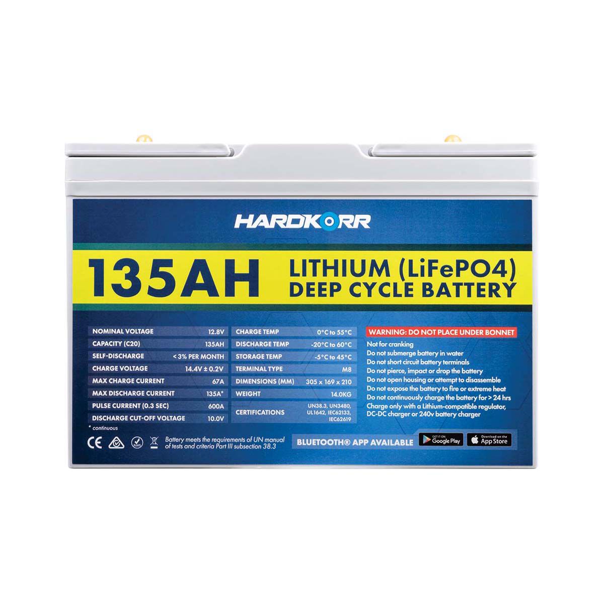 Hardkorr Lithium Battery 135AH with Bluetooth, , bcf_hi-res