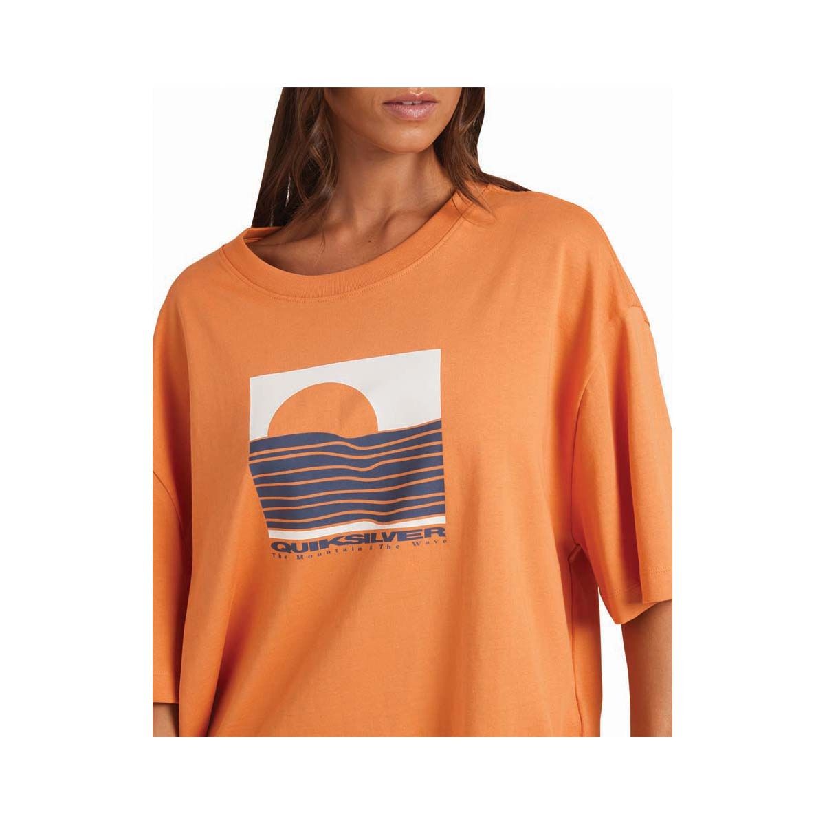 Quiksilver Rising Sun Short Sleeve Shirts for Women, Coral Gold, bcf_hi-res
