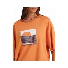 Quiksilver Rising Sun Short Sleeve Shirts for Women, Coral Gold, bcf_hi-res