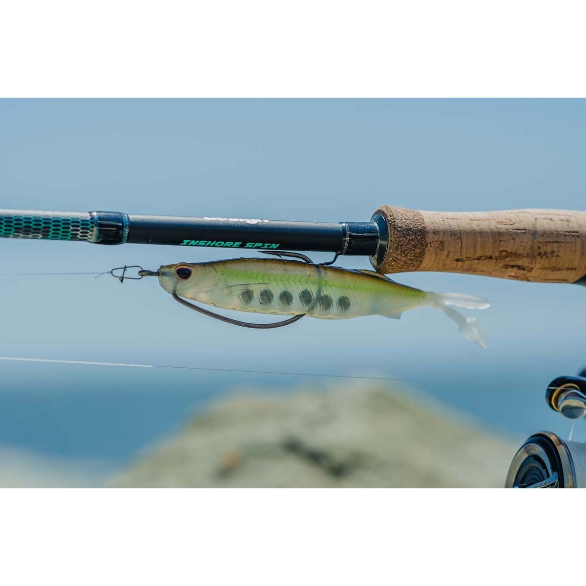 Nomad Live Ops Fallout Minnow Soft Plastic Lure 5in Green Wakasagi, Green Wakasagi, bcf_hi-res