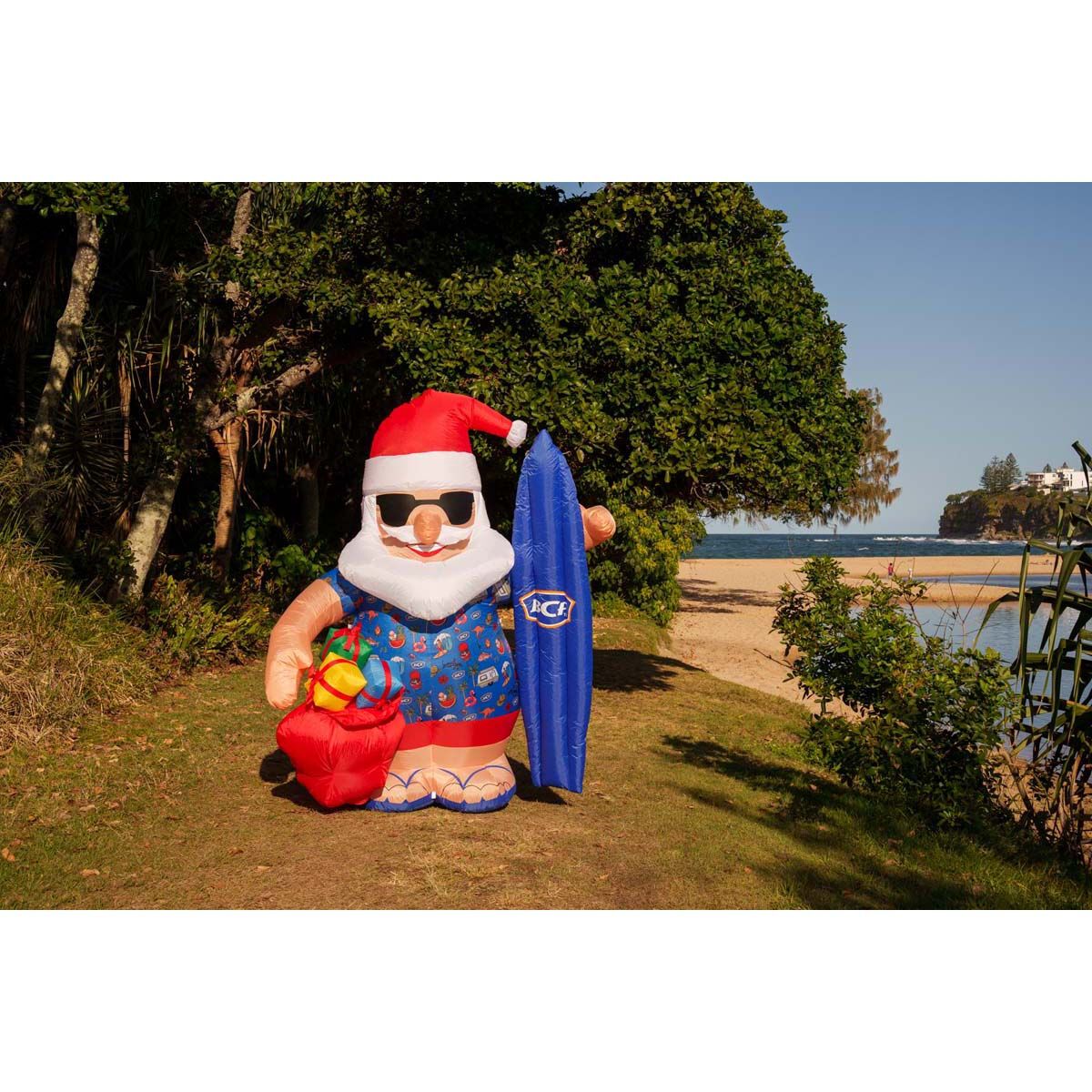 BCF Inflatable Surfing Santa 215cm x 175cm, , bcf_hi-res