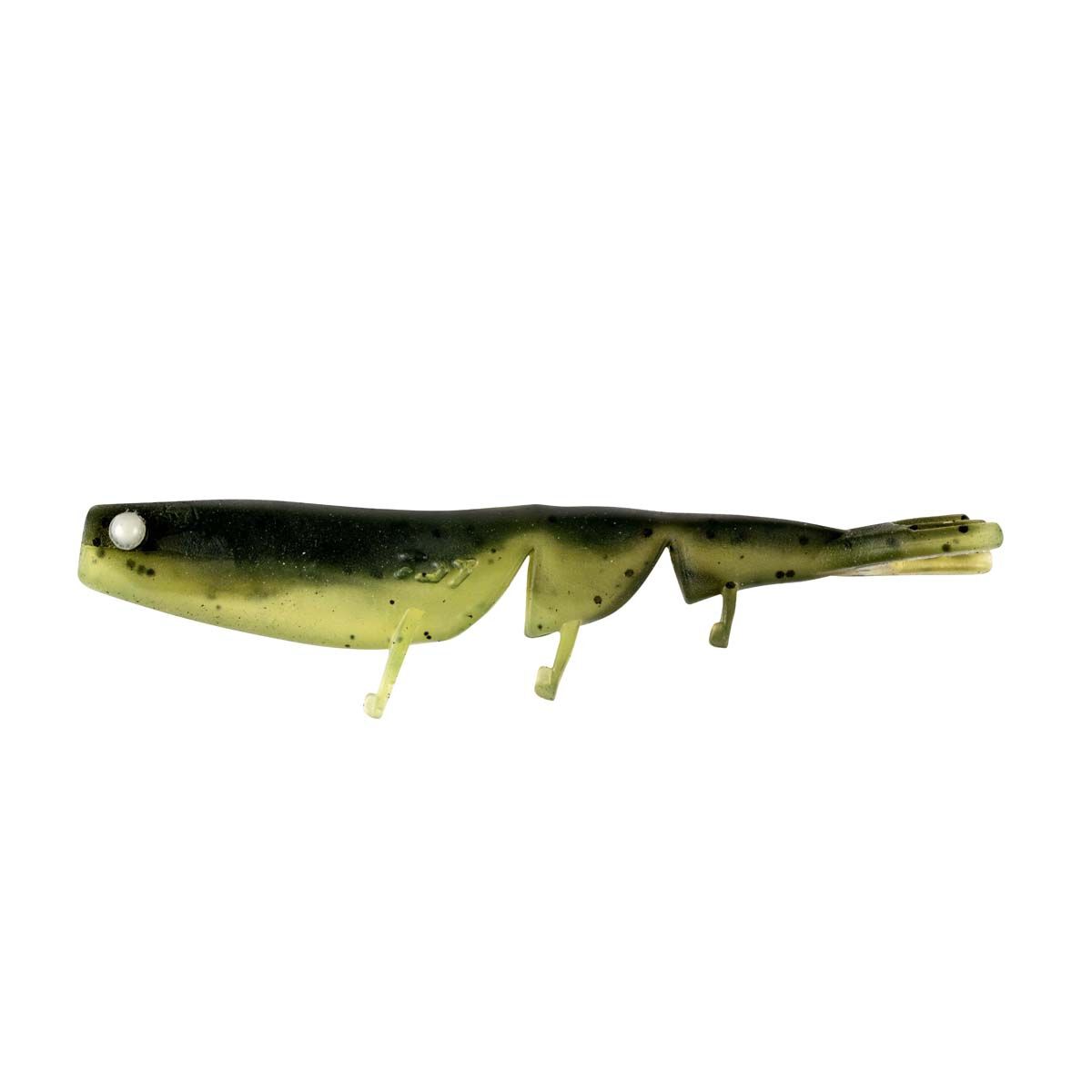 Daiwa BaitJunkie Prawn Soft Plastic Lure 2.35in Olive Oil, Olive Oil, bcf_hi-res