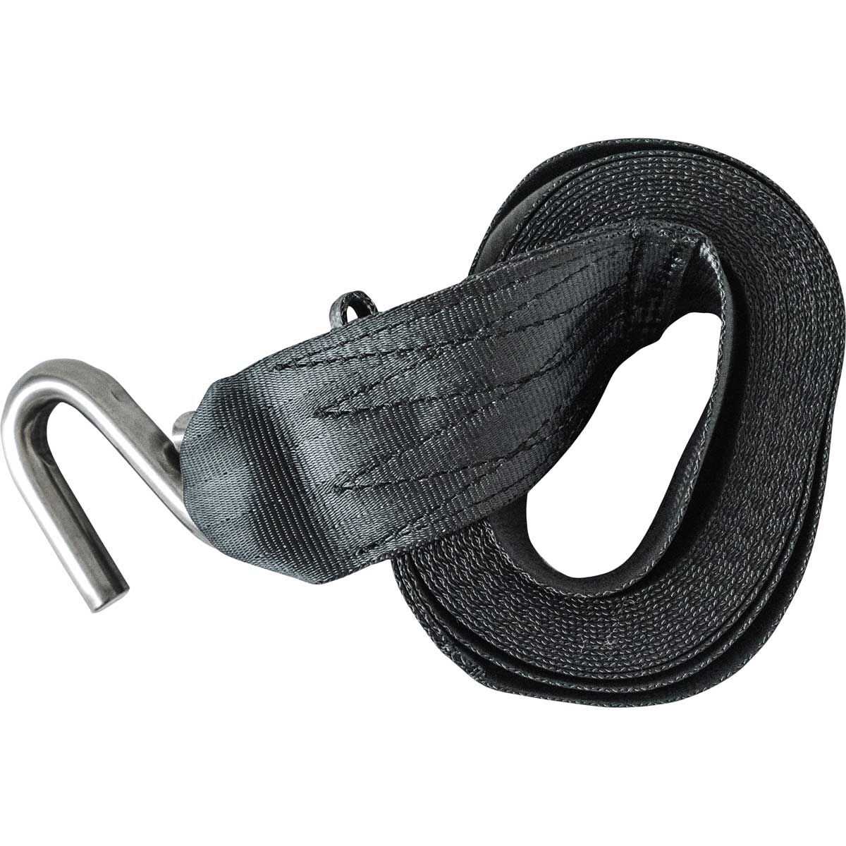 Atlantic Winch Webbing Strap S Hook 4.5m 300kg, , bcf_hi-res