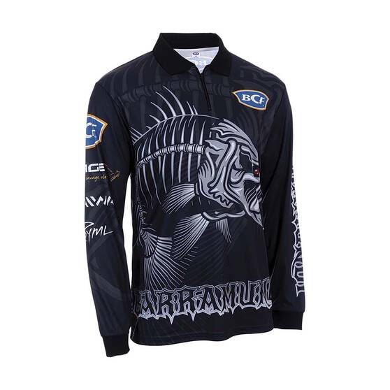 BCF Men's Barra Skeleton Fishing Shirt, Black, bcf_hi-res