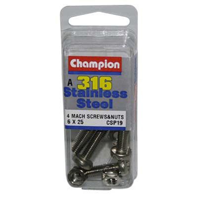 Champion Mach Screws and Nuts Set 6x25mm, , bcf_hi-res