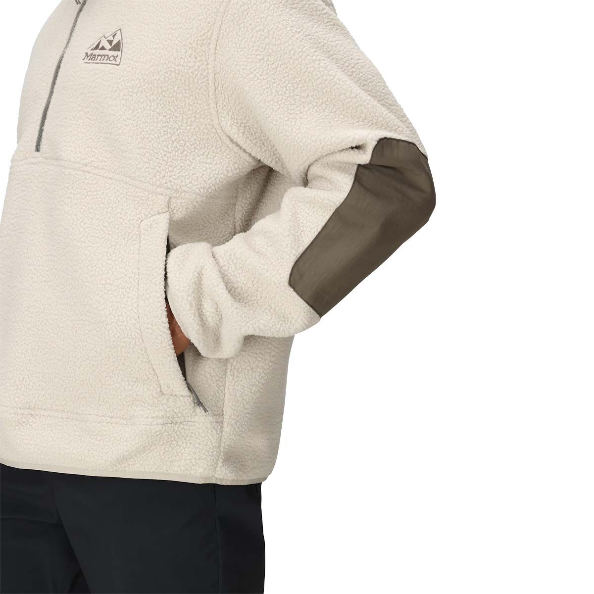 Marmot Men's Wanderer High Pile Fleece Pullover, Bark, bcf_hi-res