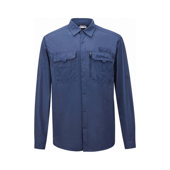 Daiwa Men’s Long Sleeve Fishing Shirt, Navy, bcf_hi-res