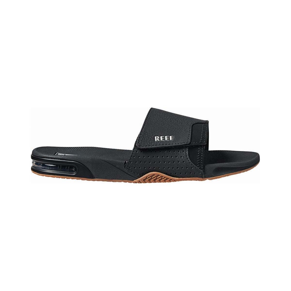 REEF Men's Fanning Slides Black / Silver 8, Black / Silver, bcf_hi-res